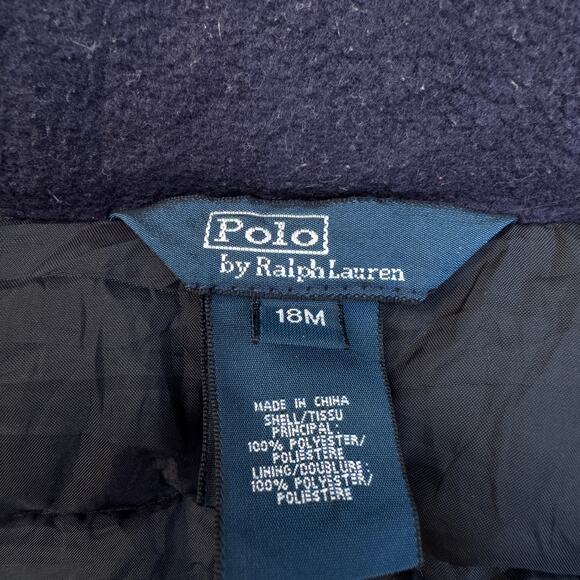 Polo Ralph Lauren Boys Toddler 18M Puffer Down Jacket Navy Blue ***No Hood*** - Picture 6 of 6
